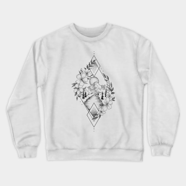 Geometric scenery design Crewneck Sweatshirt by Rachellily